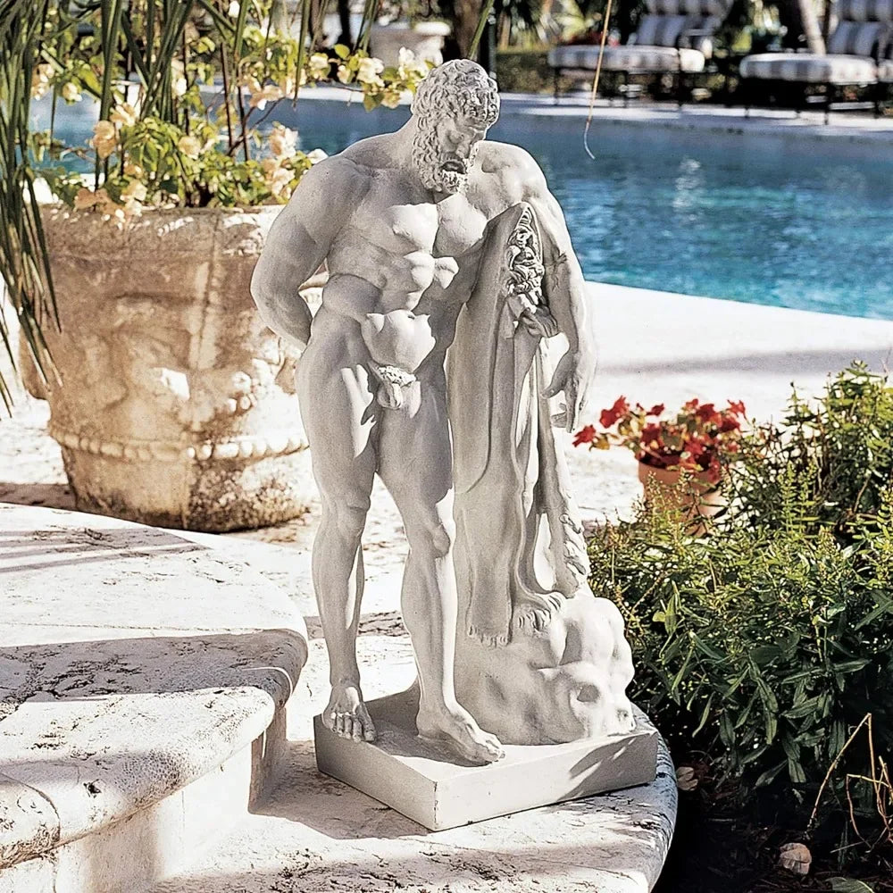 Hercules Roman Garden Statue Sculpture - jenshomeandgardendecor