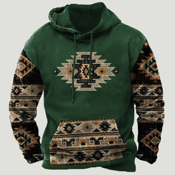 Men's Aztec Indian Oversized Hoodie Tops - jenshomeandgardendecor