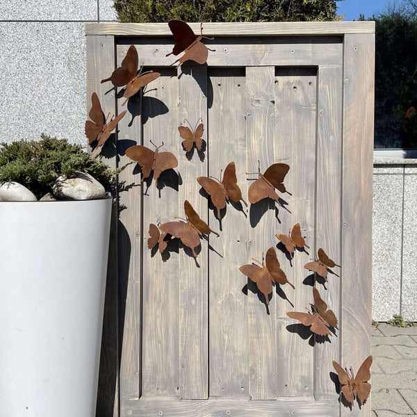 15 Pcs Rustic Metal Butterfly Outdoor Wall Art Decor