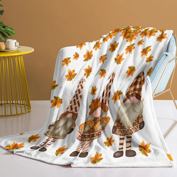 Three Dwarfs Yellow Leaves Print Blanket