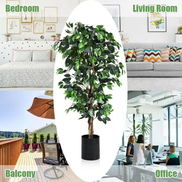 6 Ft Artificial Ficus Silk Tree - jenshomeandgardendecor