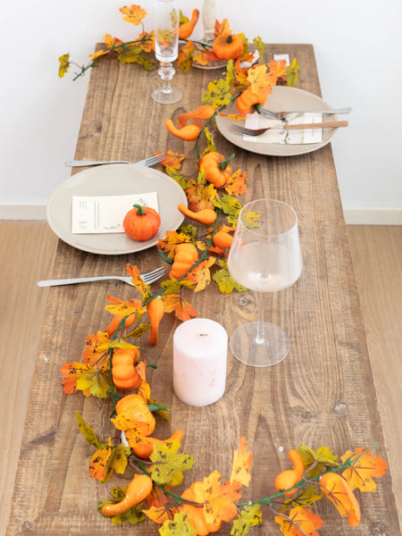 Halloween Simulation Pumpkin Autumn Leaf Vine