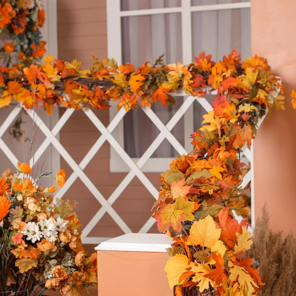 3/1pc Artificial Red Maple Garland