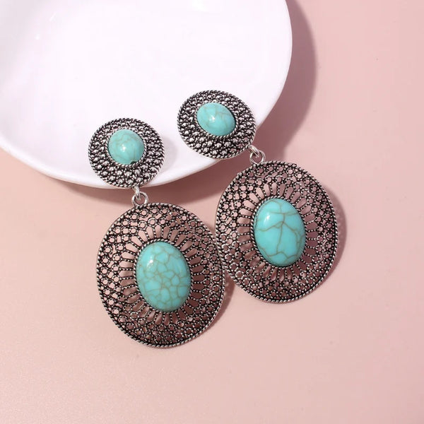 Turquoise Western Earrings - jenshomeandgardendecor