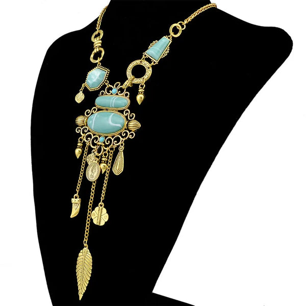 Vintage Ethnic Turquoise Necklace - jenshomeandgardendecor