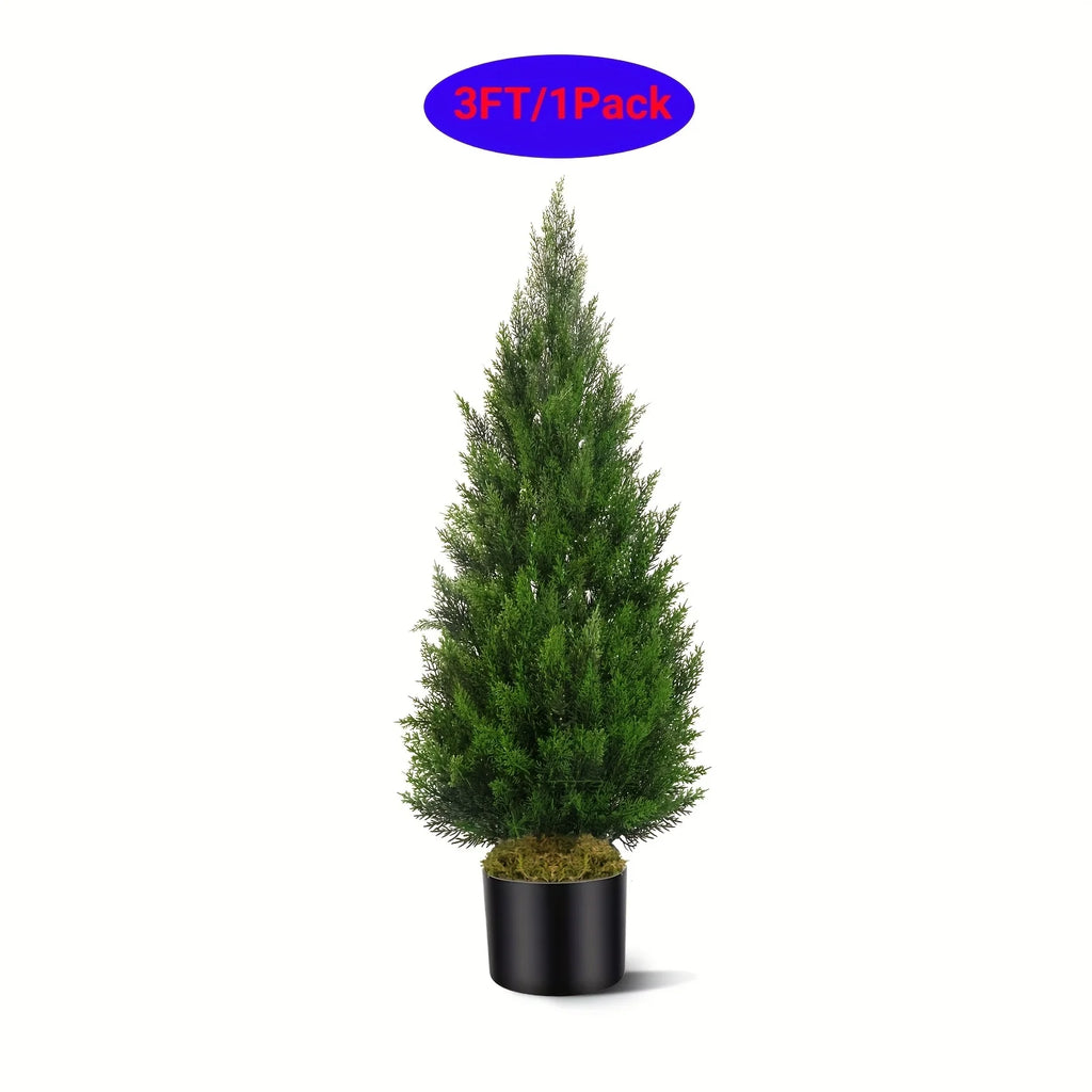 Uv Resistant Outdoor Indoor 3FT Potted Fake Cypress Tree