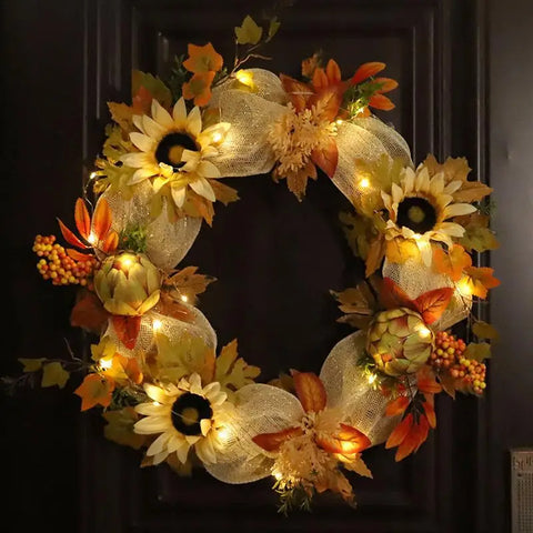 15 Inch Thanksgiving Autumn Wreath