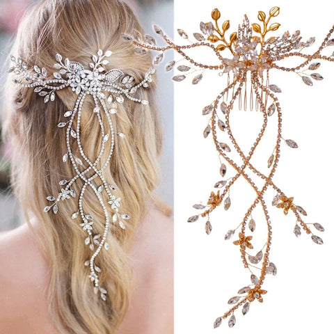 Elegant Crystal Wedding Hair Combs and Pins