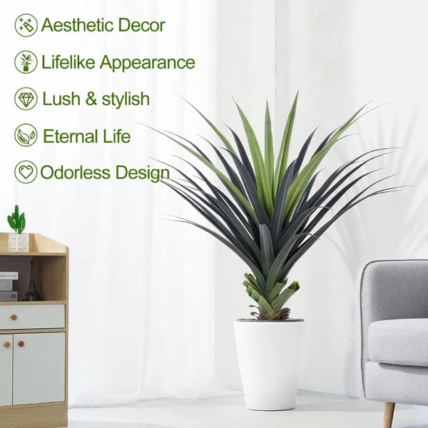 48inch Faux Agave Plants Indoor Outdoor UV Resistant (Set of 2)