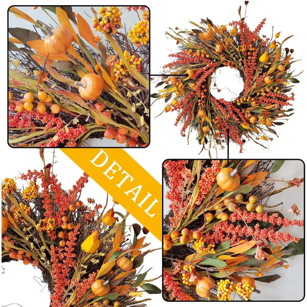 24 inch Fall Wreath Decor for Front Door