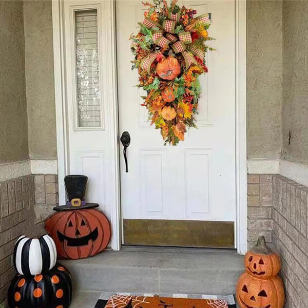 Fall Pumpkin Wreath - jenshomeandgardendecor