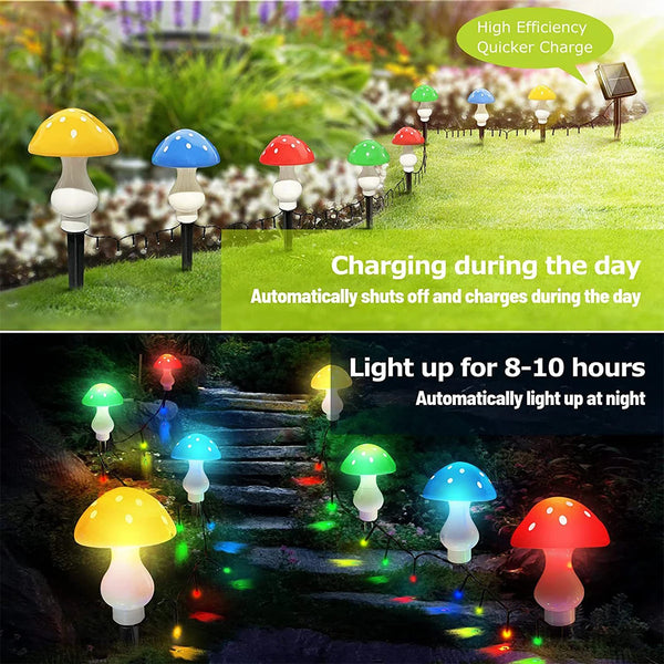 3/8/10pcs LED Solar Mushroom Light - jenshomeandgardendecor