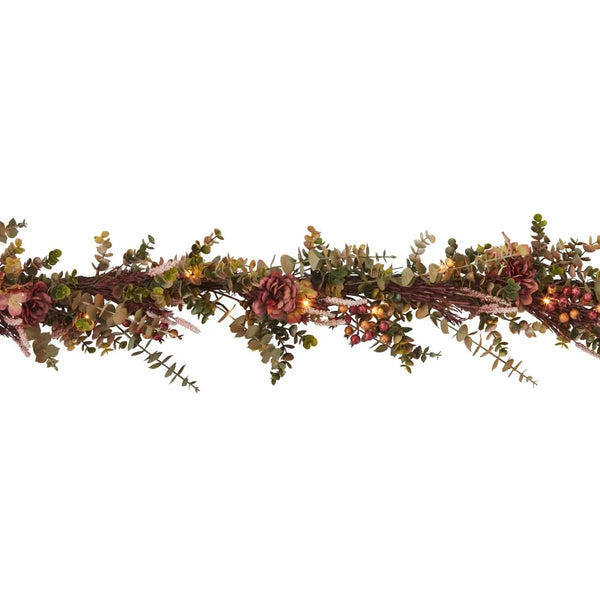 9ft Pre-Lit Fall Garland - jenshomeandgardendecor