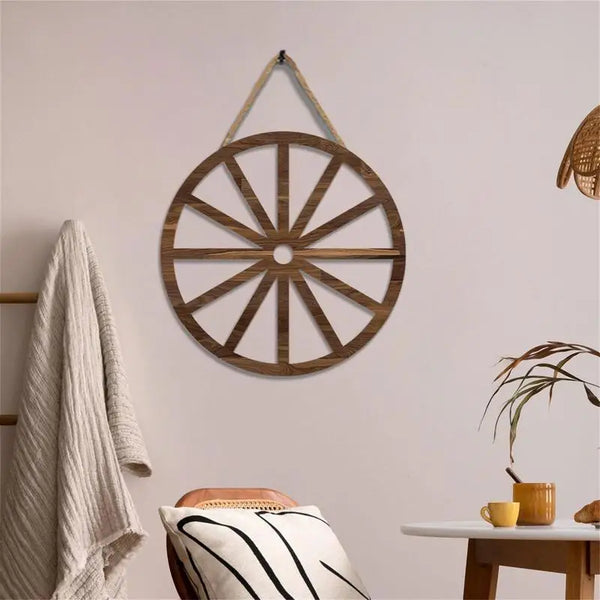 Decorative Wooden Wheel - jenshomeandgardendecor