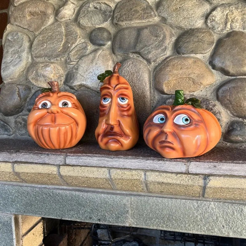 Halloween Expressive Face Pumpkin Decor - jenshomeandgardendecor