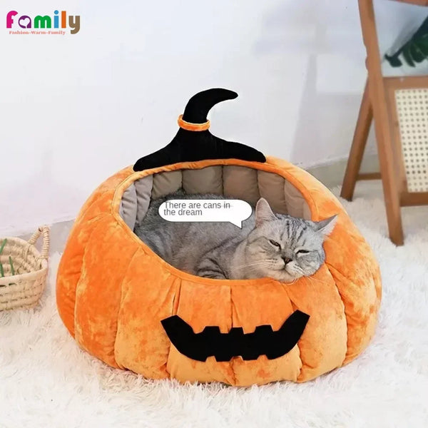 Halloween Pumpkin Cat Bed