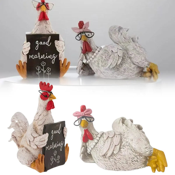 New Funny Cock Hen Good Morning message holder