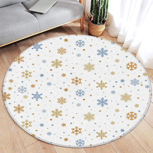 Christmas Living Room Round Rugs