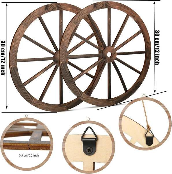 2 Pcs Wagon Wheel Decor