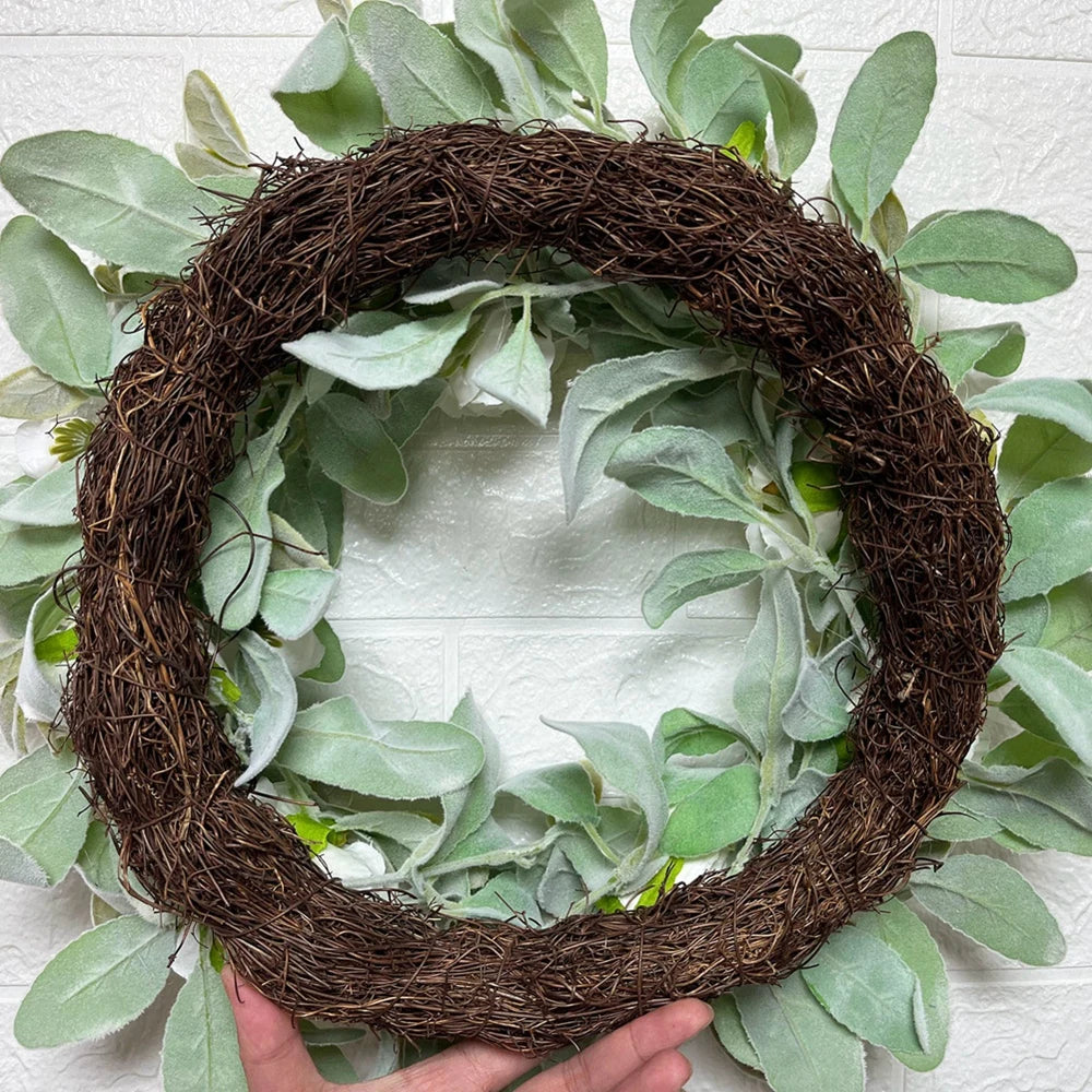 17 Inch Lambs Ear Wreath - jenshomeandgardendecor