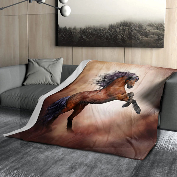 Western Galloping Horse Throw Blanket - jenshomeandgardendecor