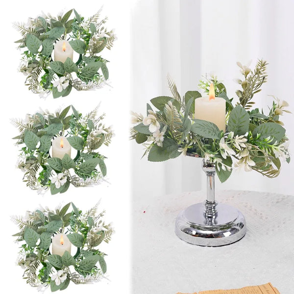 European Leaves Candlestick Wreaths