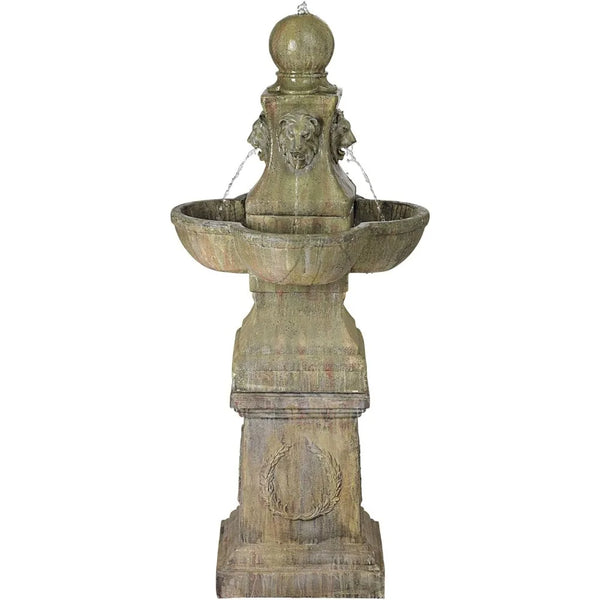 Outdoor Floor Tiered Water Fountain 54" High