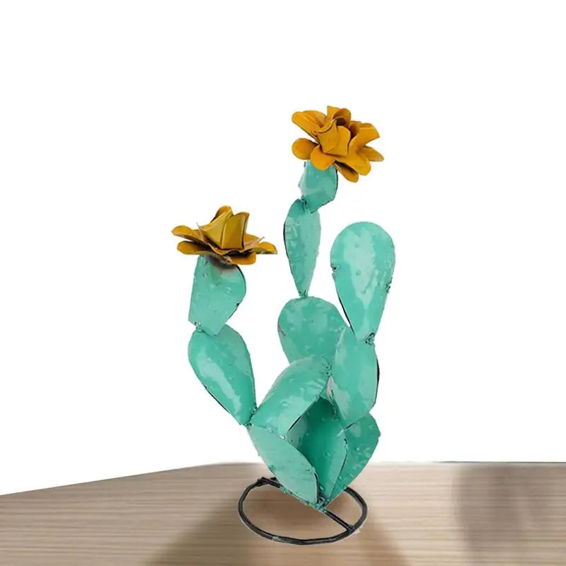 Metal Cactus Wrought Iron Garden Decoration - jenshomeandgardendecor