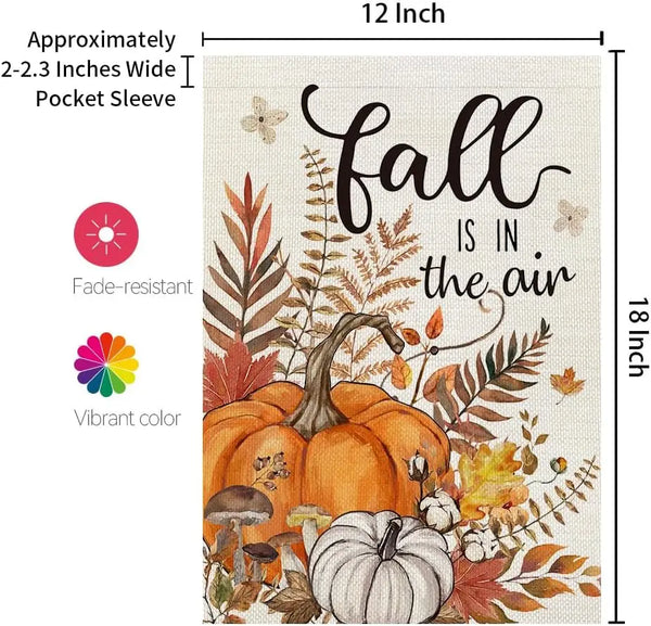 Fall Garden Flag Pumpkins 12x18 Inch Double Sided