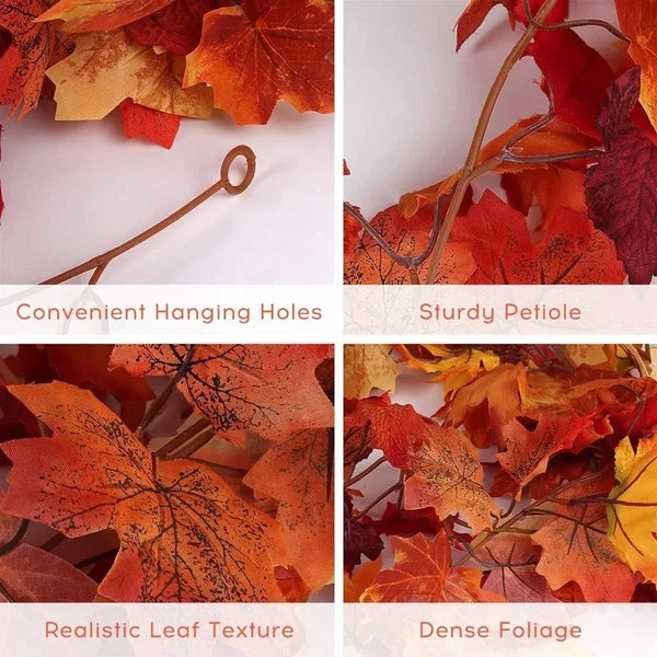 2M Artificial Fall Maple Leaf Garland Various Colors