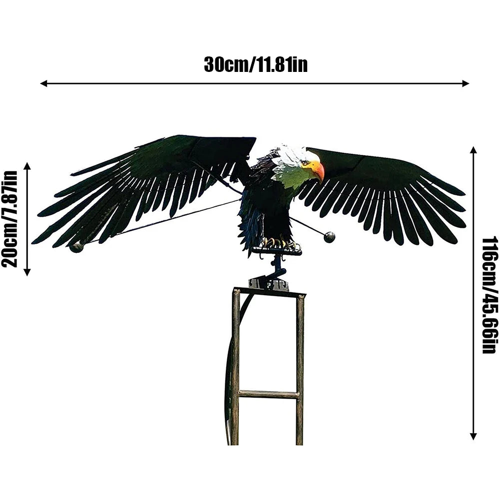 Iron Metal Eagle Wind Spinners Lawn Ornament - jenshomeandgardendecor