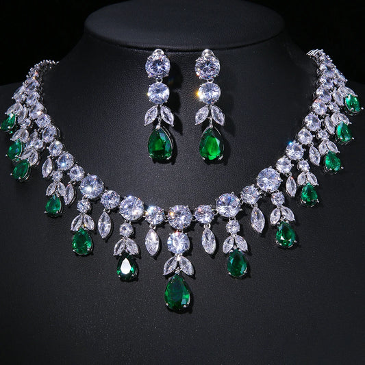 Emmaya Zircons Bling Square Drop  Jewelry Set