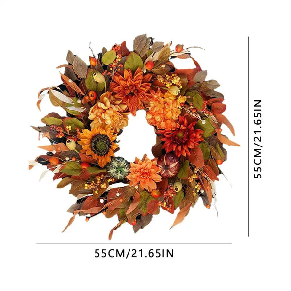 Pumpkin Fall Door Wreath