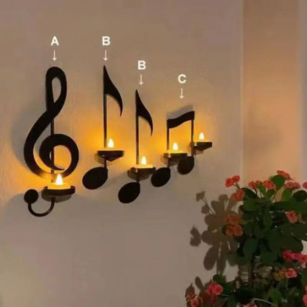 4pcs Music Note Candle Holder - jenshomeandgardendecor