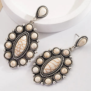 Vintage-Inspired Western Squash Blossom Dangle Earrings