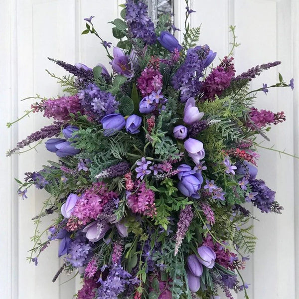 Spring Purple Tulip Wreath - jenshomeandgardendecor