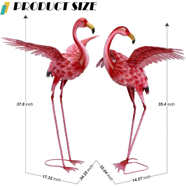 Pink Flamingo Yard Decorations Set of 2