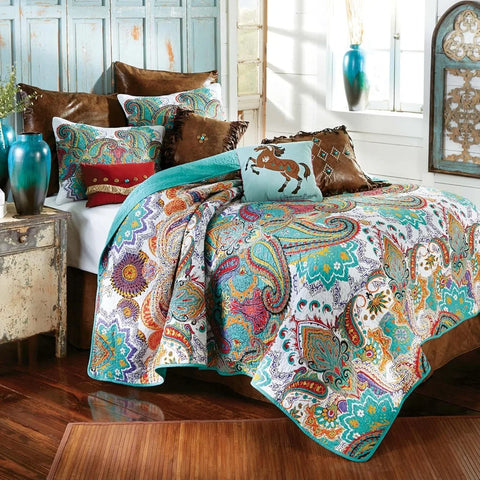 Paisley Brilliance Quilt Bed Set - King,