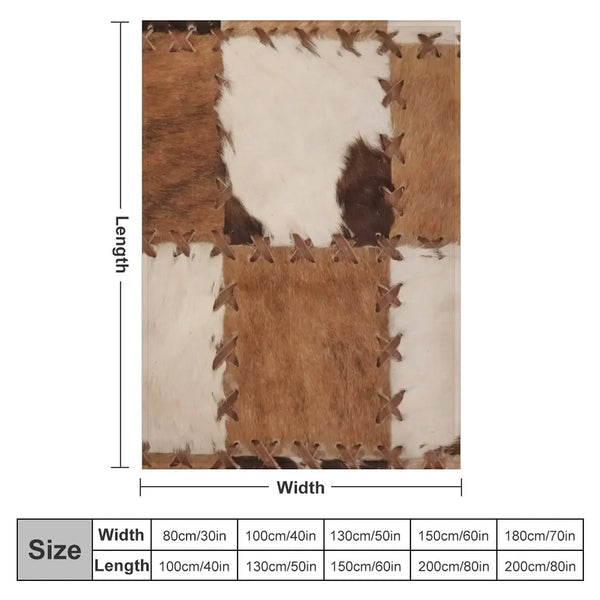 Patchwork Cowhide Rustic western Throw Blanket