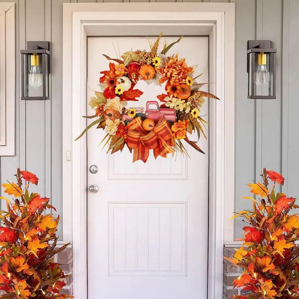 Artificial Pumpkin Wreath