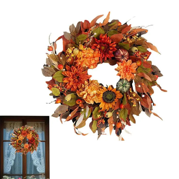 Pumpkin Fall Door Wreath