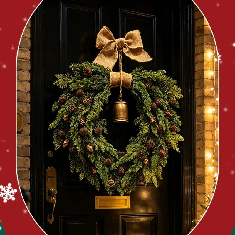 Christmas Pinecone Wreath with Bell