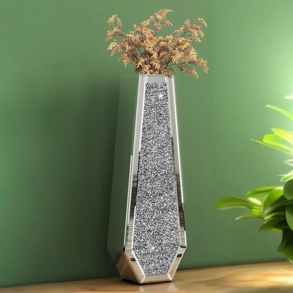 Crushed Diamond Tall Floor Vase 24 Inches - jenshomeandgardendecor