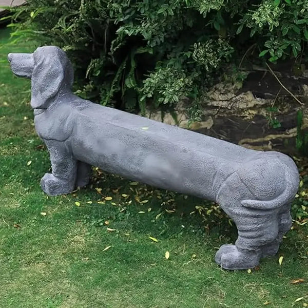 Dachshund Dog Sculpture Stool Garden Bench