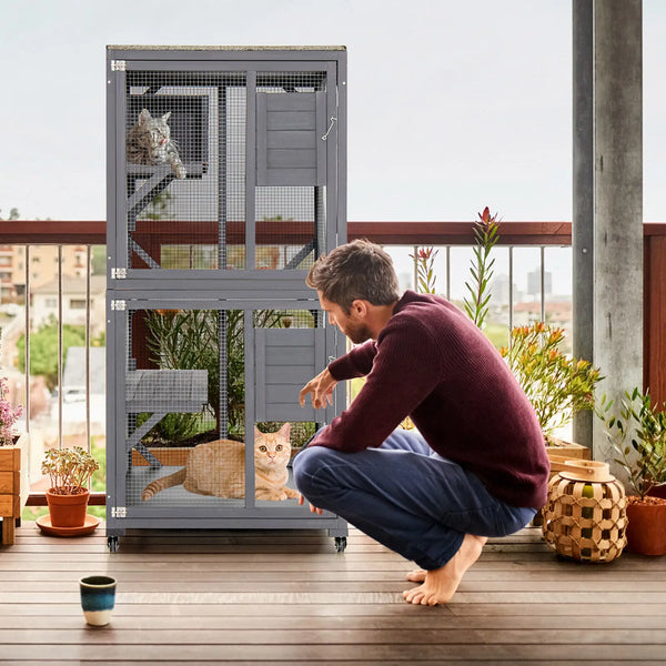 Outdoor Cat House Enclosures on Wheels - jenshomeandgardendecor