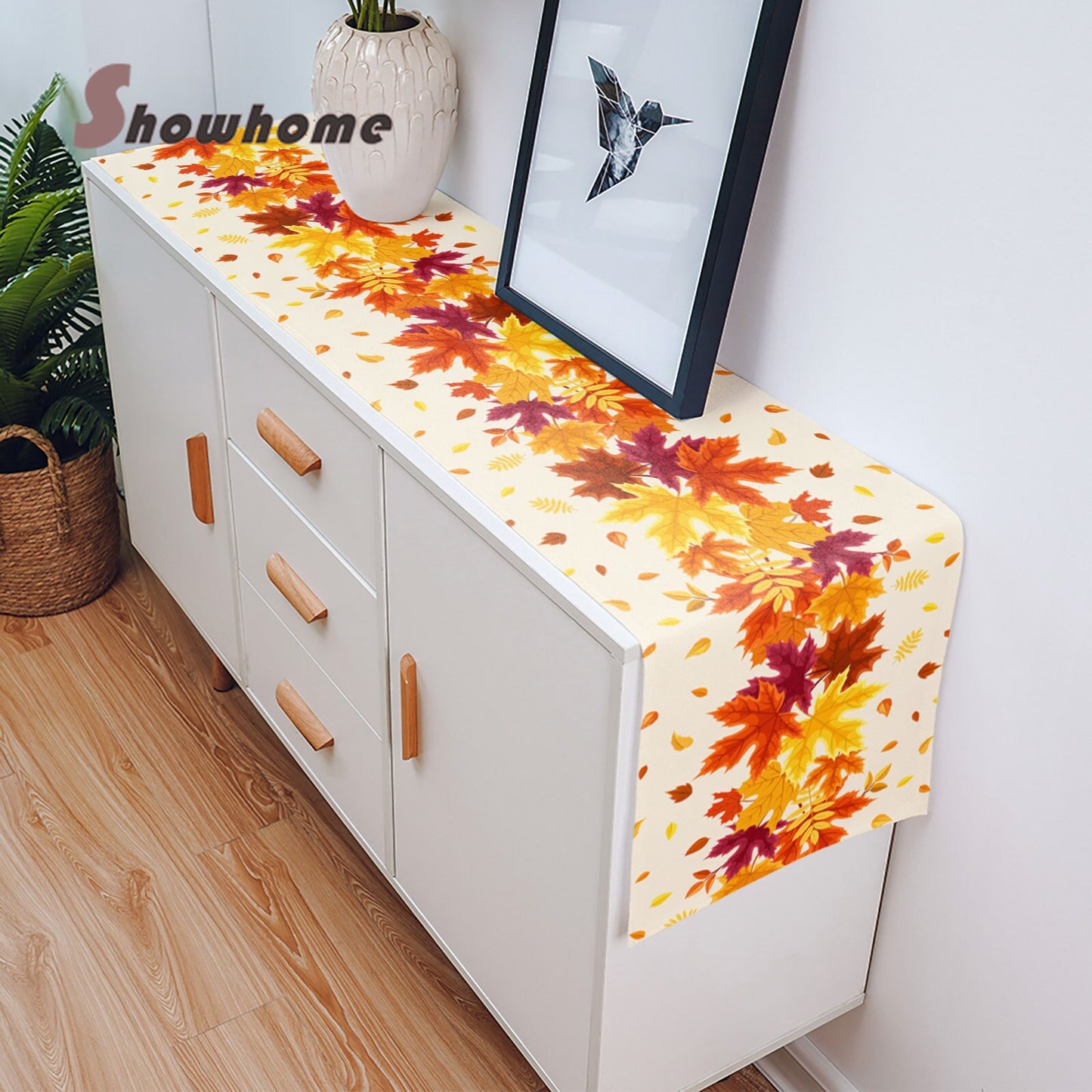 Thanksgiving Autumn Maple Leaves Table Runner - jenshomeandgardendecor