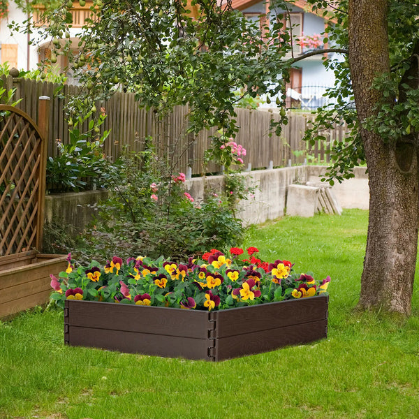 Raised Garden Bed Set for Vegetable Flower Gardening Planter Brown - jenshomeandgardendecor