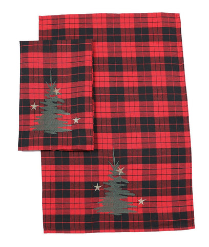 Christmas Tree Decorative Tartan Towels 14 by 22-Inch - jenshomeandgardendecor