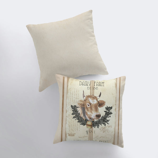 Dairy Farm Cow Vintage Pillow Cover - jenshomeandgardendecor