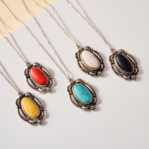 Western Design Stone Pendant Necklace - jenshomeandgardendecor